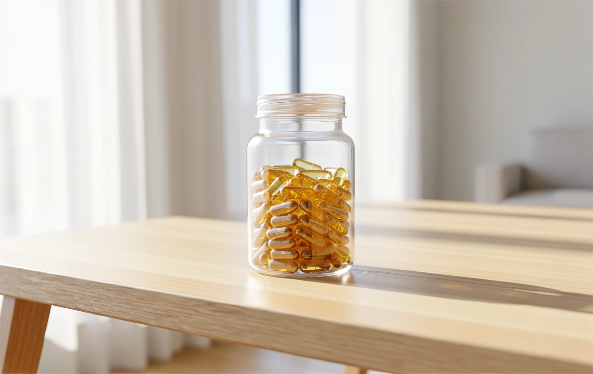 Natural wellness supplements on a sunlit table
